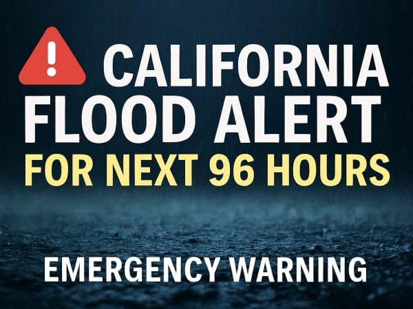 California Flood Alert Issued for Next 96 Hours