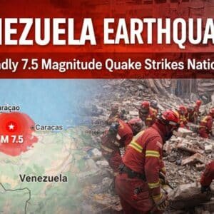Collapsed buildings in Caracas after Venezuela earthquake