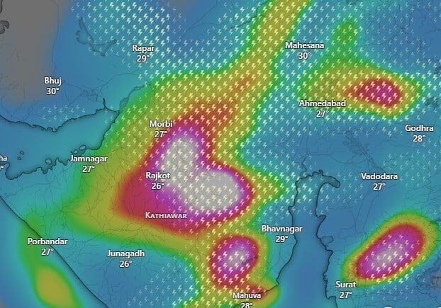 gujrat weather map alert till 2nd august 2026